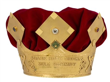 Mike Schmidts Actual 1974 Babe Ruth "Sultan of Swat Award" Crown  Presented to and Personally Owned by Schmidt - Mike Schmidt LOA 